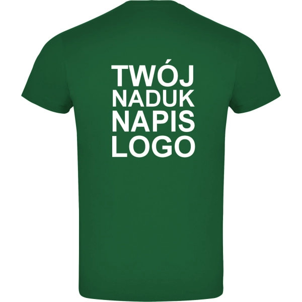 Męska koszulka T-shirt 100% miękka bawełna zielona z twoim nadrukiem roz. L